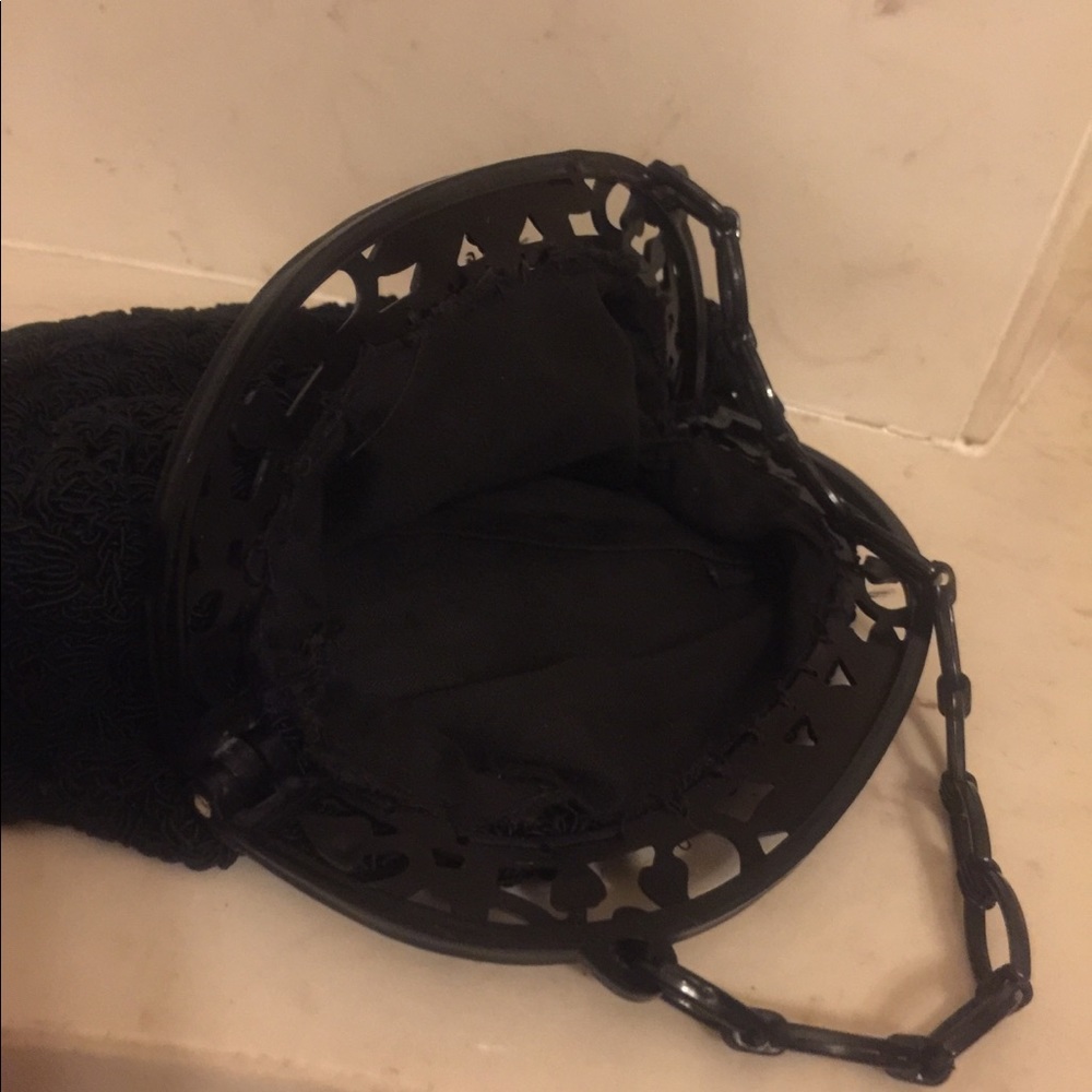 1950s Unique Vintage Black Crochet Clutch Bag♥️ - Picture 6 of 8